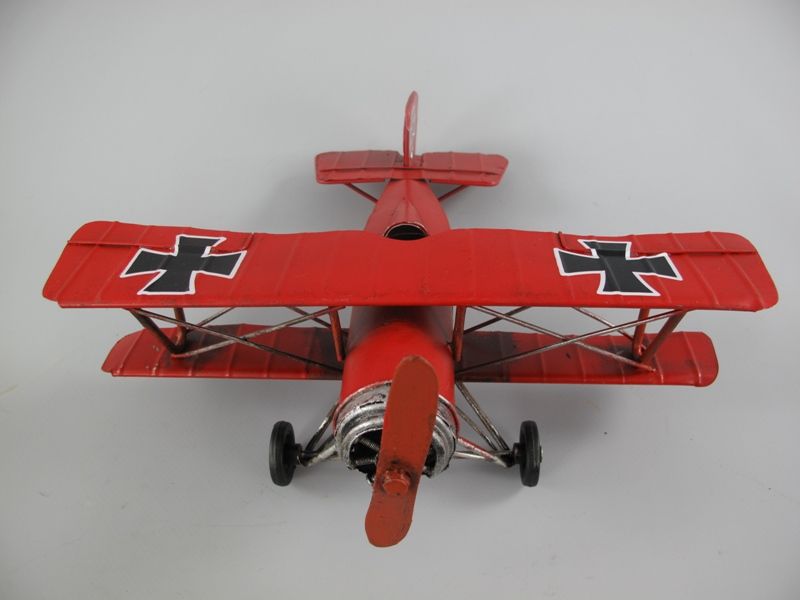 Flygplan Robert - 25 cm - Plåt - Röd