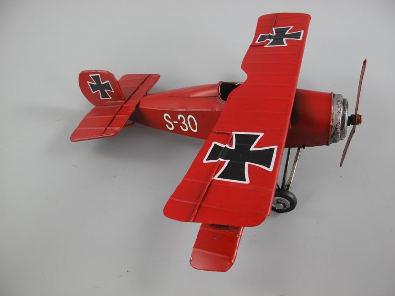 Flygplan Robert - 25 cm - Plåt - Röd
