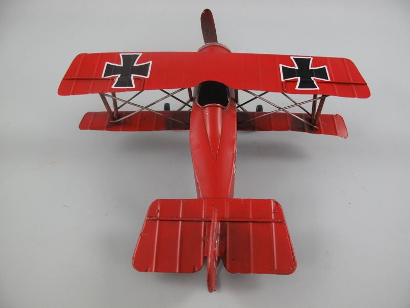 Flygplan Robert - 25 cm - Plåt - Röd