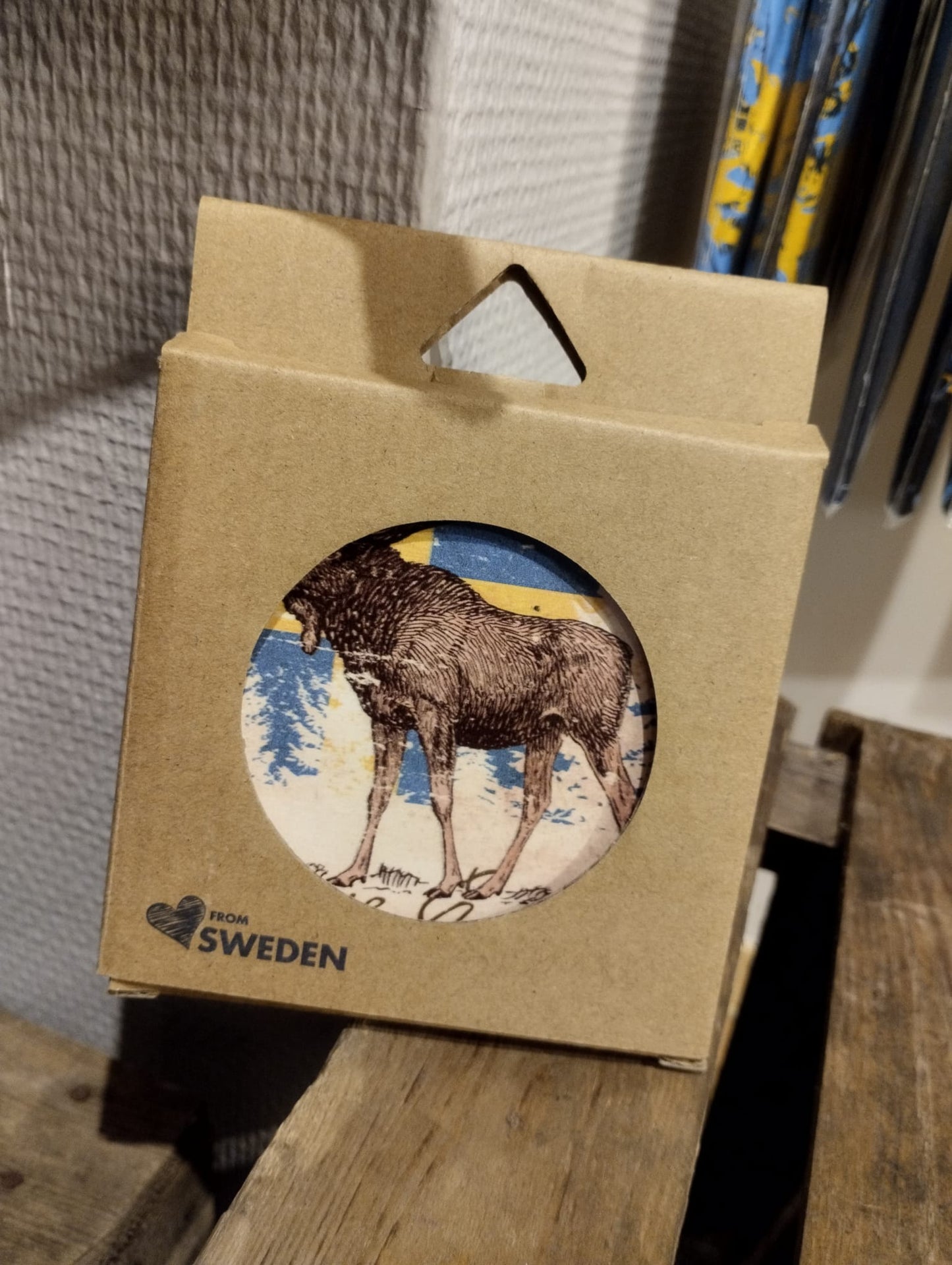 Glasunderlägg Älg, 11x11cm