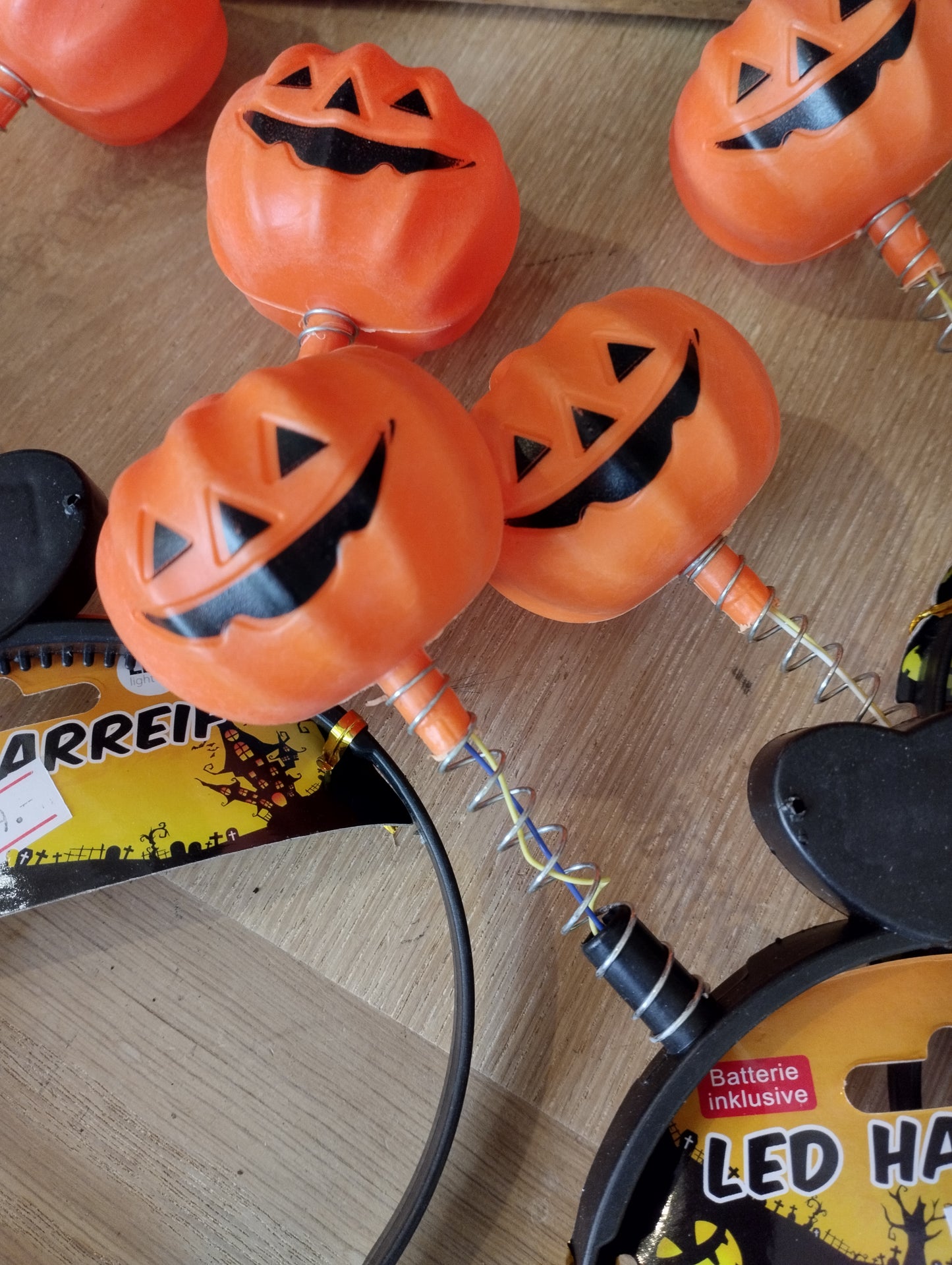 LED Halloweendiadem "Pumpa & Döskalle"