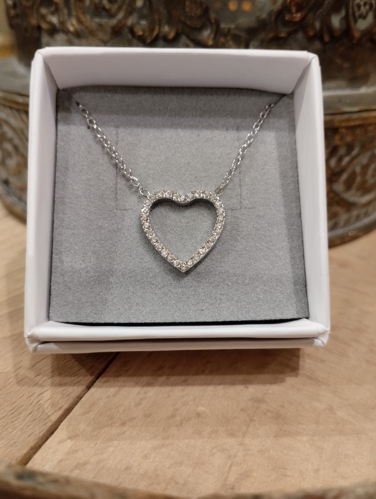 Elegant Silverhalsband med Hjärtat