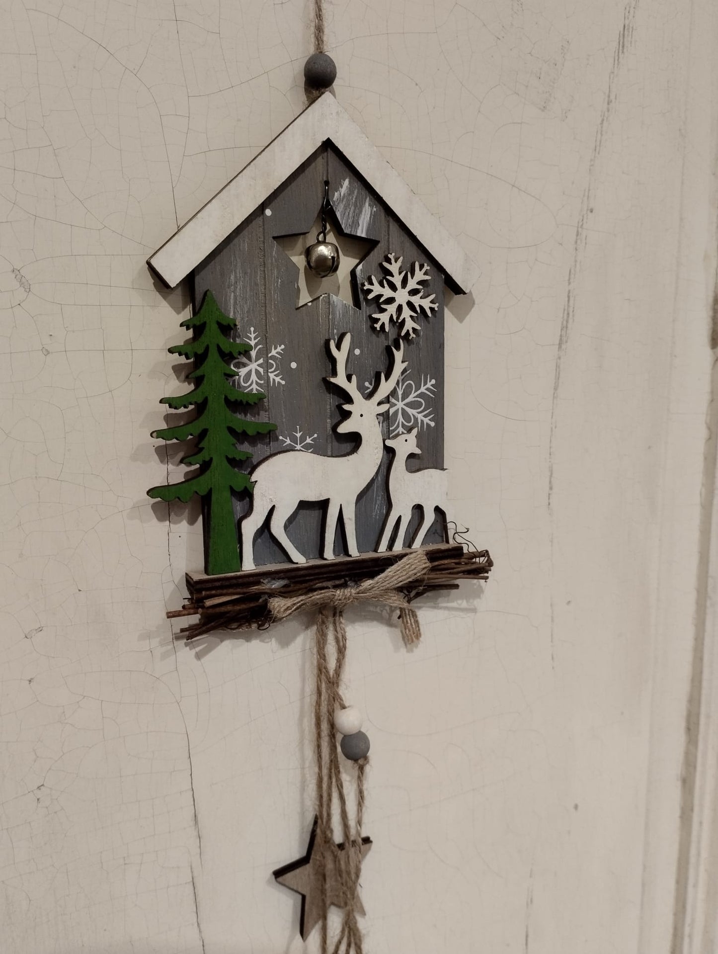 Juldekoration - Trähus - Hängare - Jul