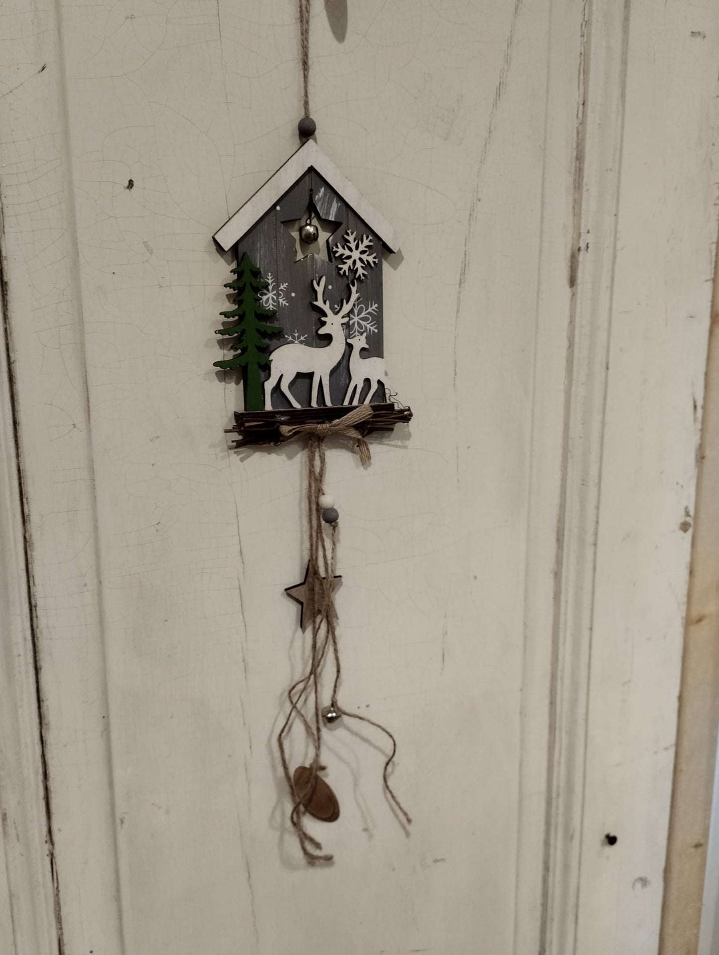 Juldekoration - Trähus - Hängare - Jul