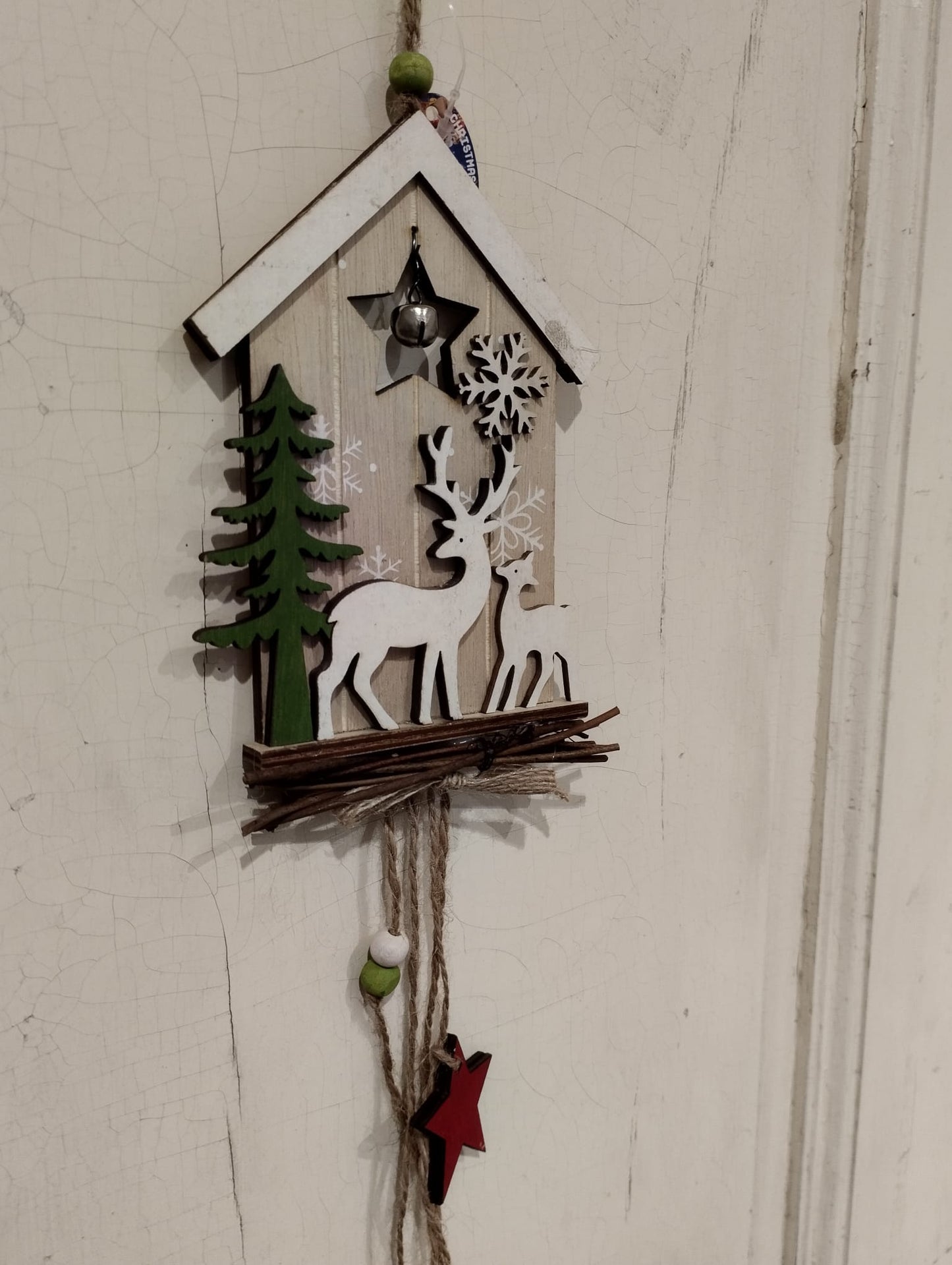 Juldekoration - Trähus - Hängare - Jul