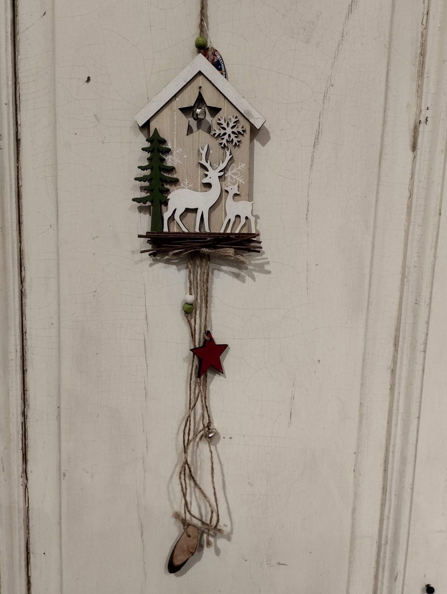 Juldekoration - Trähus - Hängare - Jul