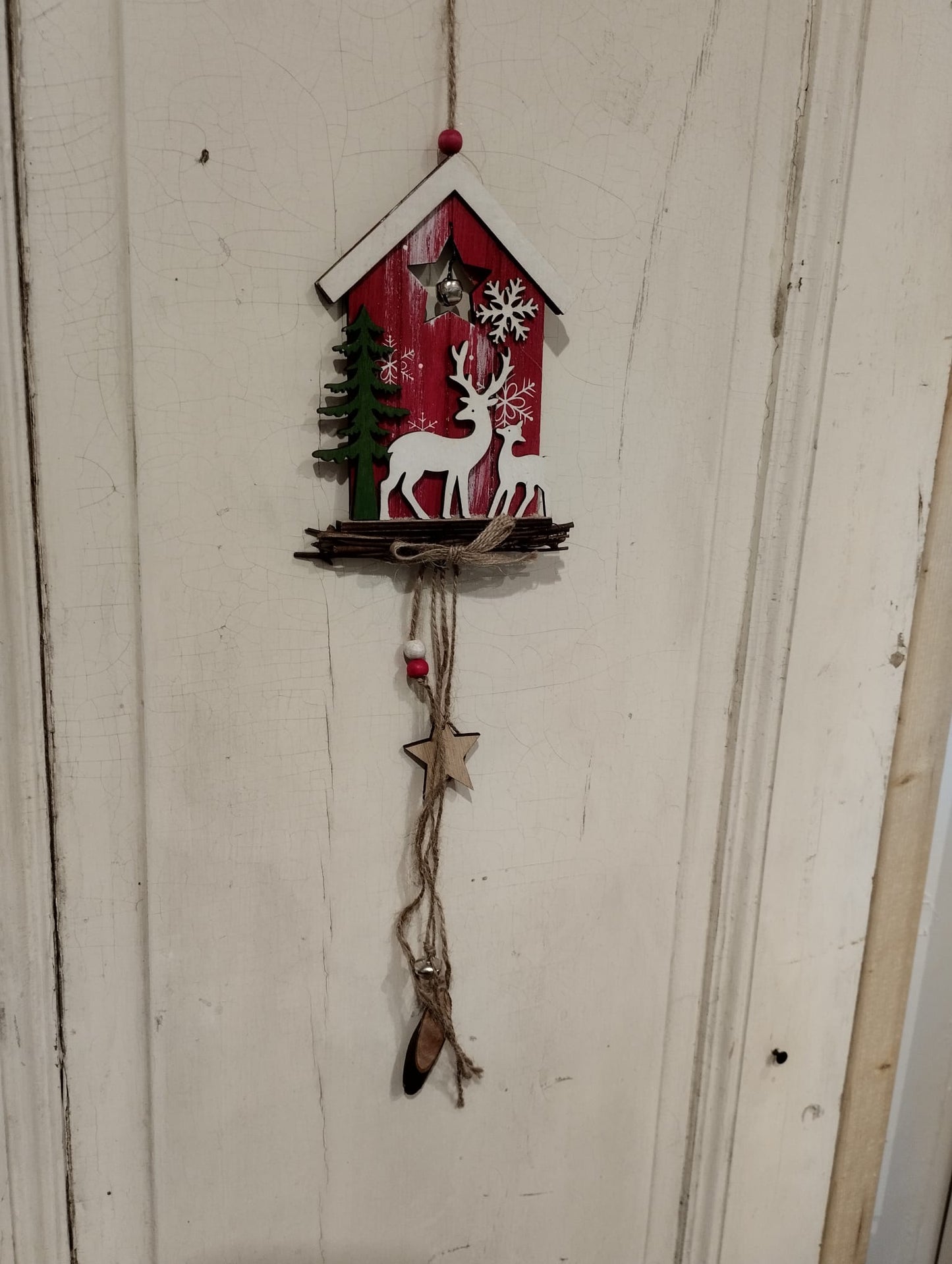 Julepynt - Træhus - Bøjle - Jul