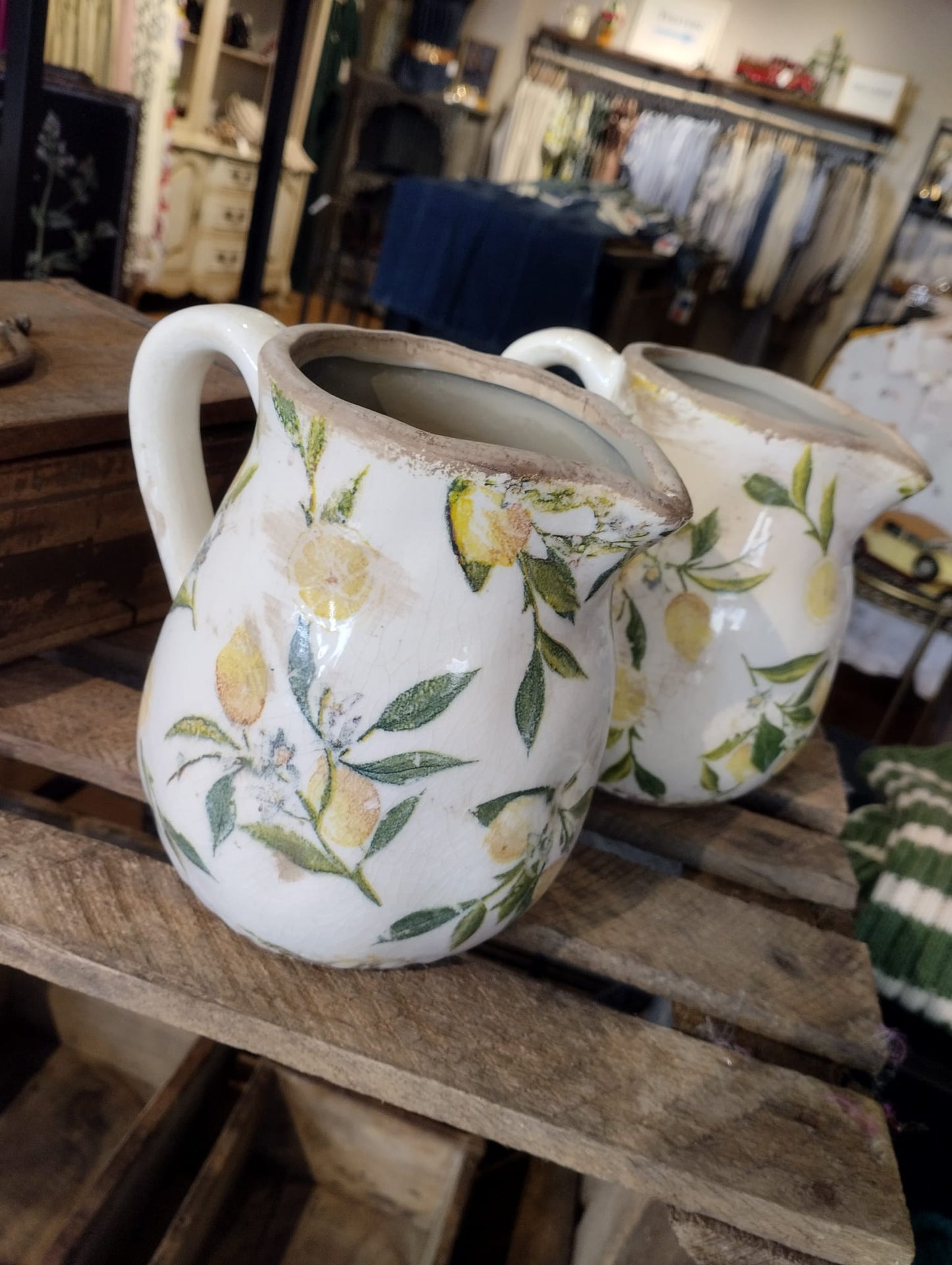 Lemona Vattenkanna - H 16cm - Vit/grön - 1 Liter