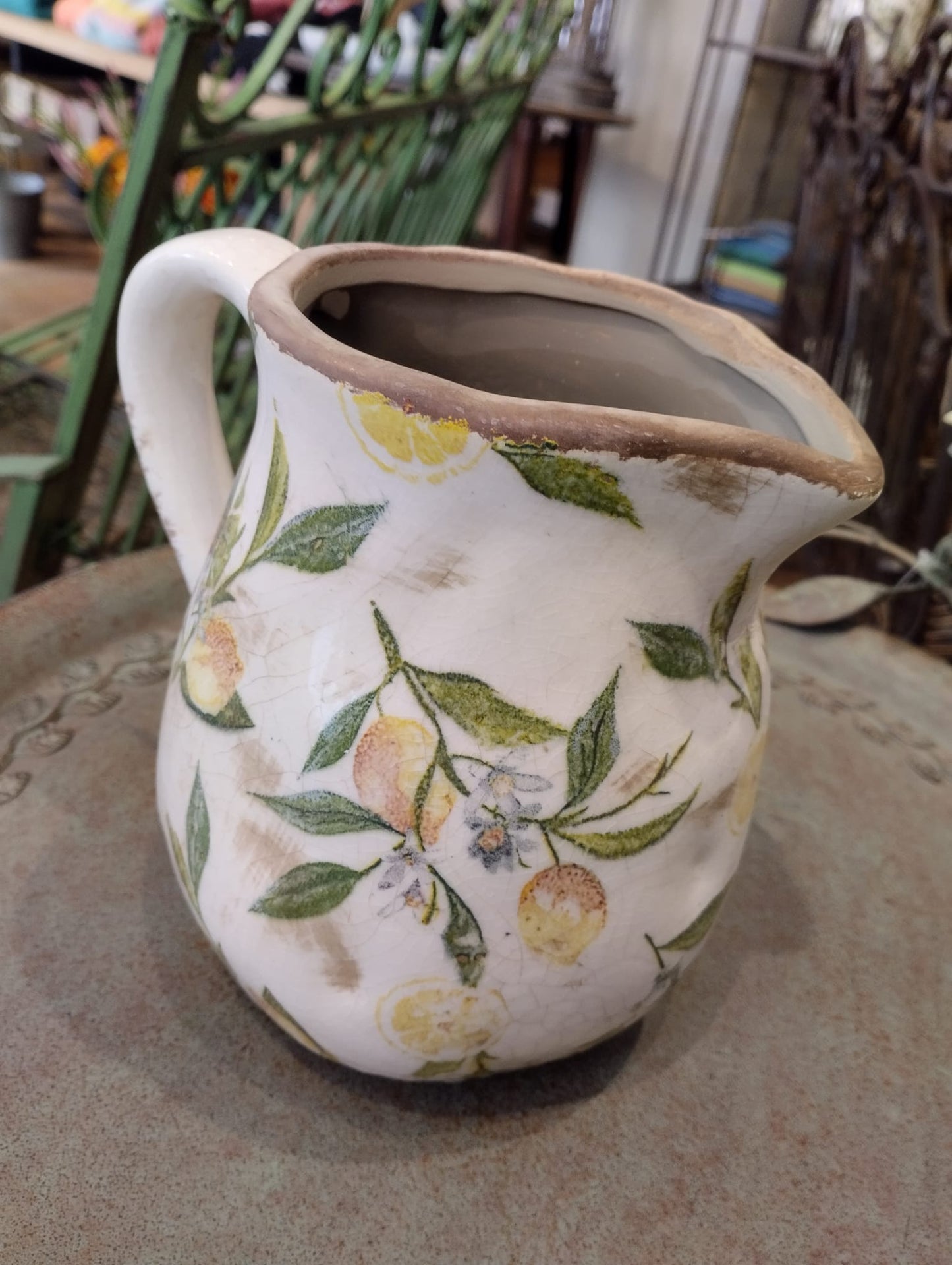 Lemona Vattenkanna - H 16cm - Vit/grön - 1 Liter