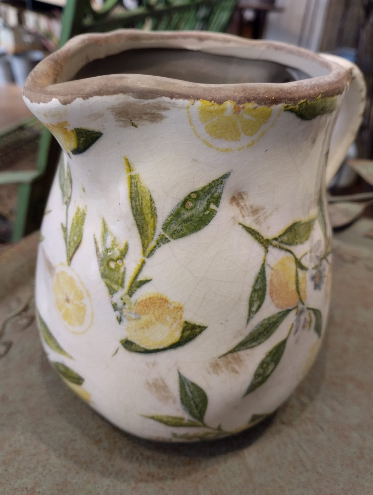Lemona Vattenkanna - H 16cm - Vit/grön - 1 Liter