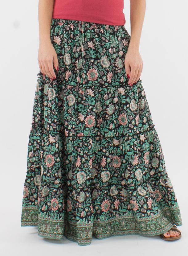 Bohoinspirerad blommig maxikjol - Onesize - Ord.Pris 299:-