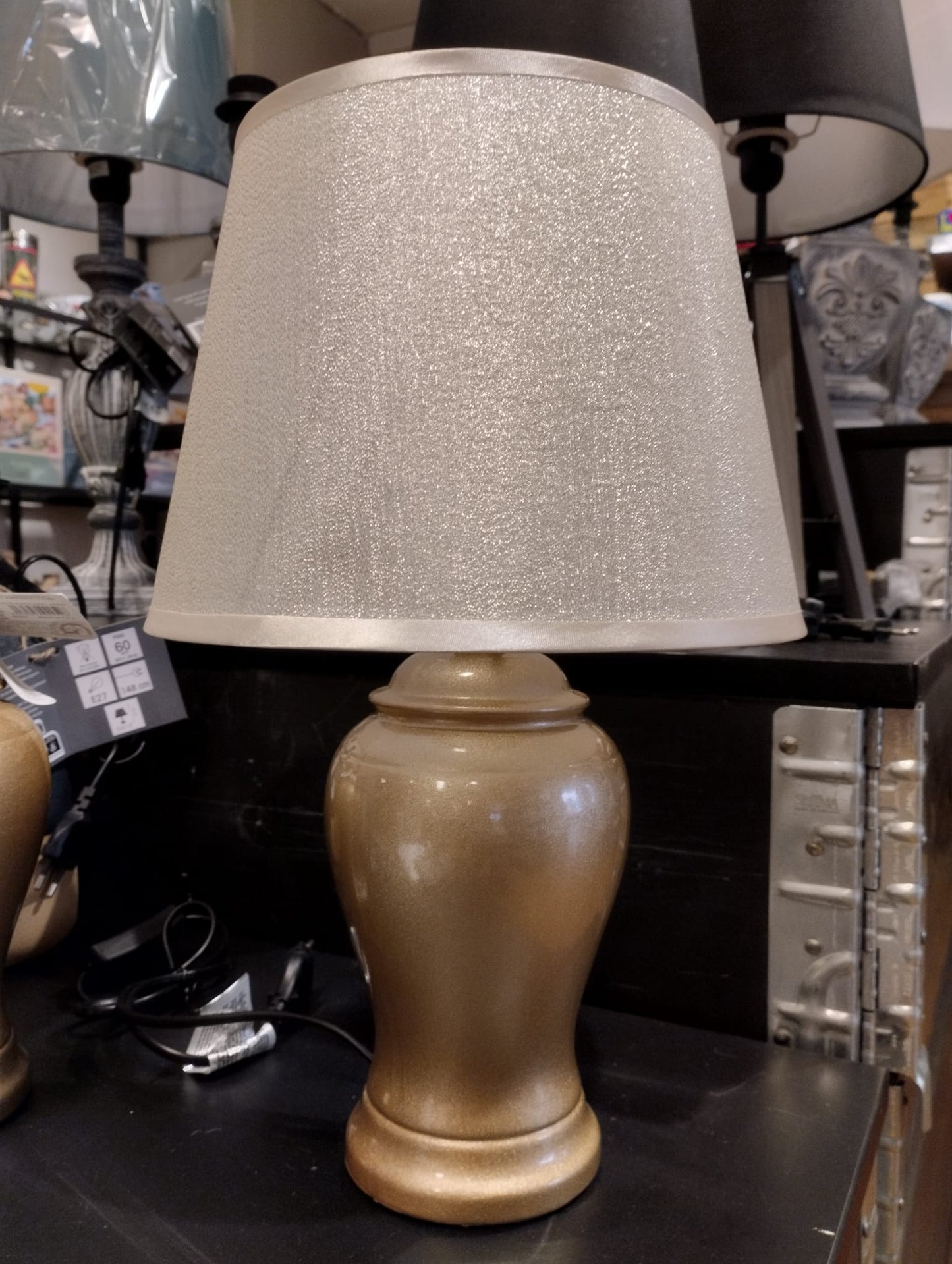 Lampefod Keramik i guld