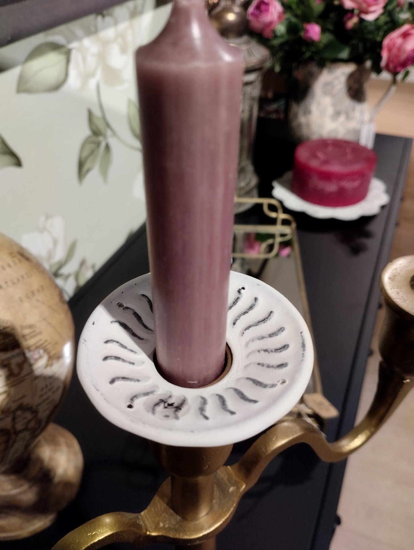 Ljusmanschett Colette - Vit - Shabby Chic - Ord.Pris 48:-