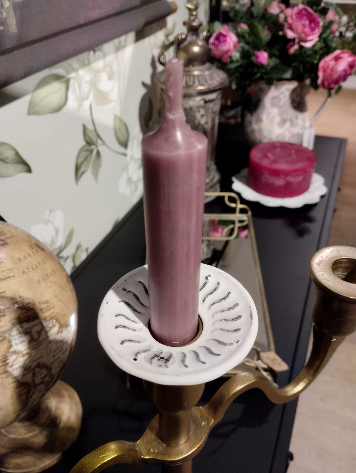 Ljusmanschett Colette - Vit - Shabby Chic - Ord.Pris 48:-