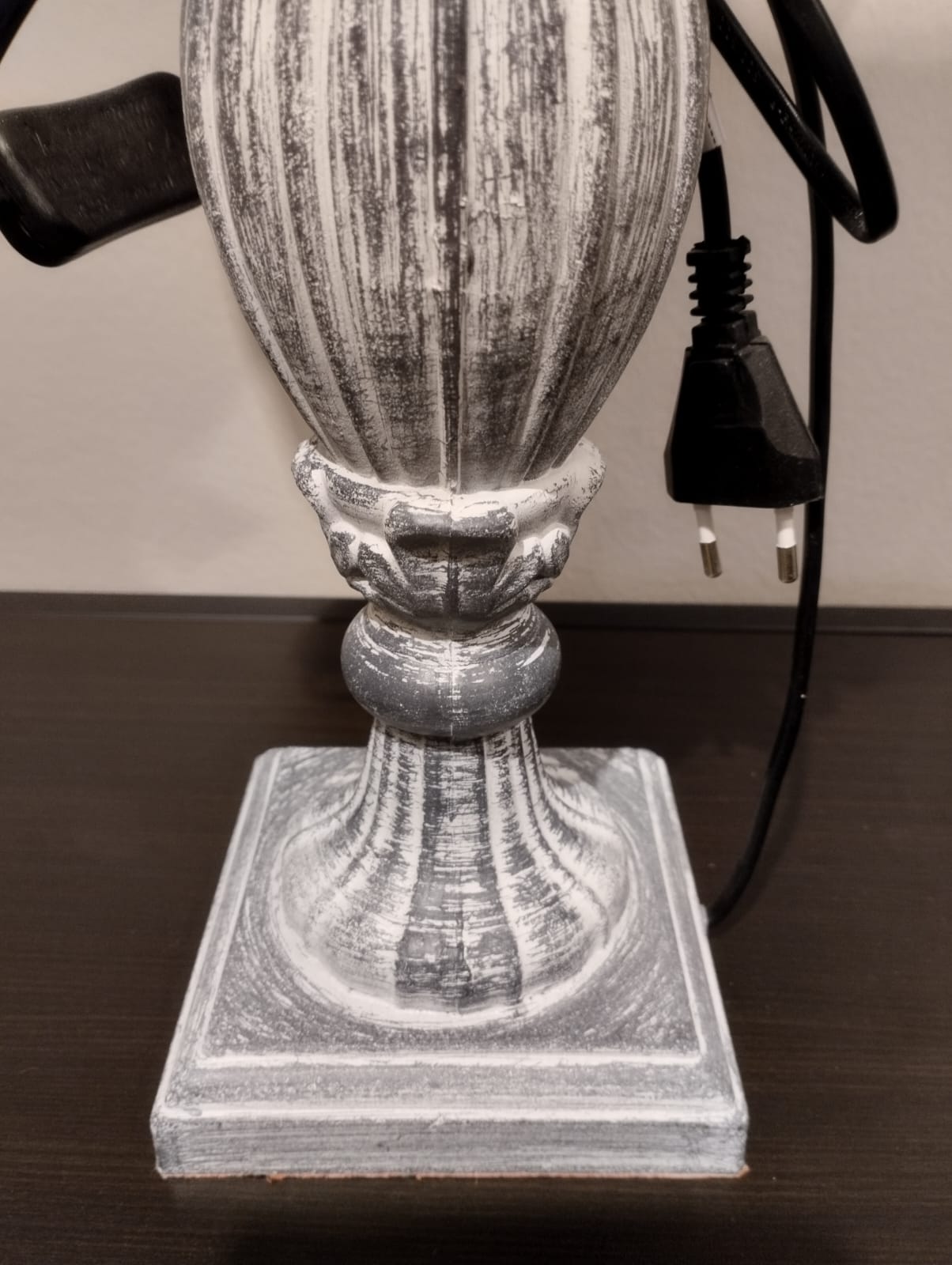 Lampefod - Bordlampe - Lund - Antik Grå