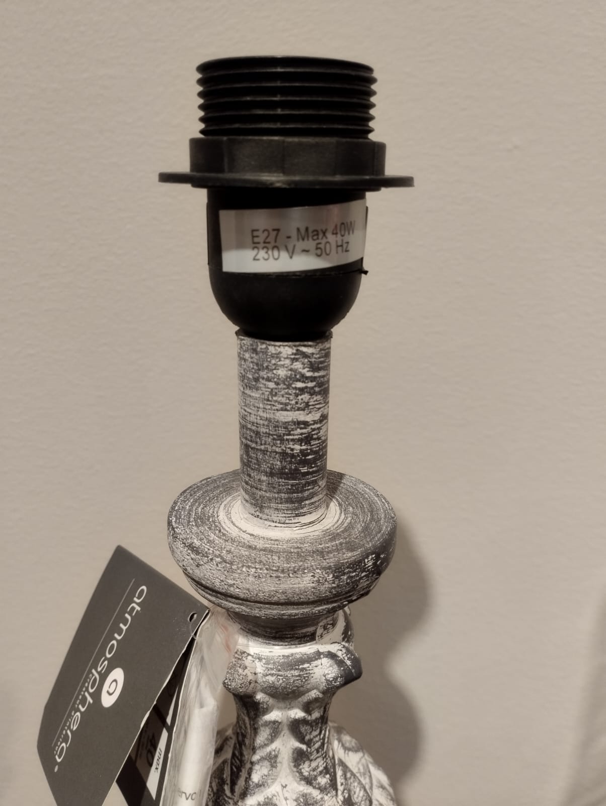 Lampefod - Bordlampe - Lund - Antik Grå
