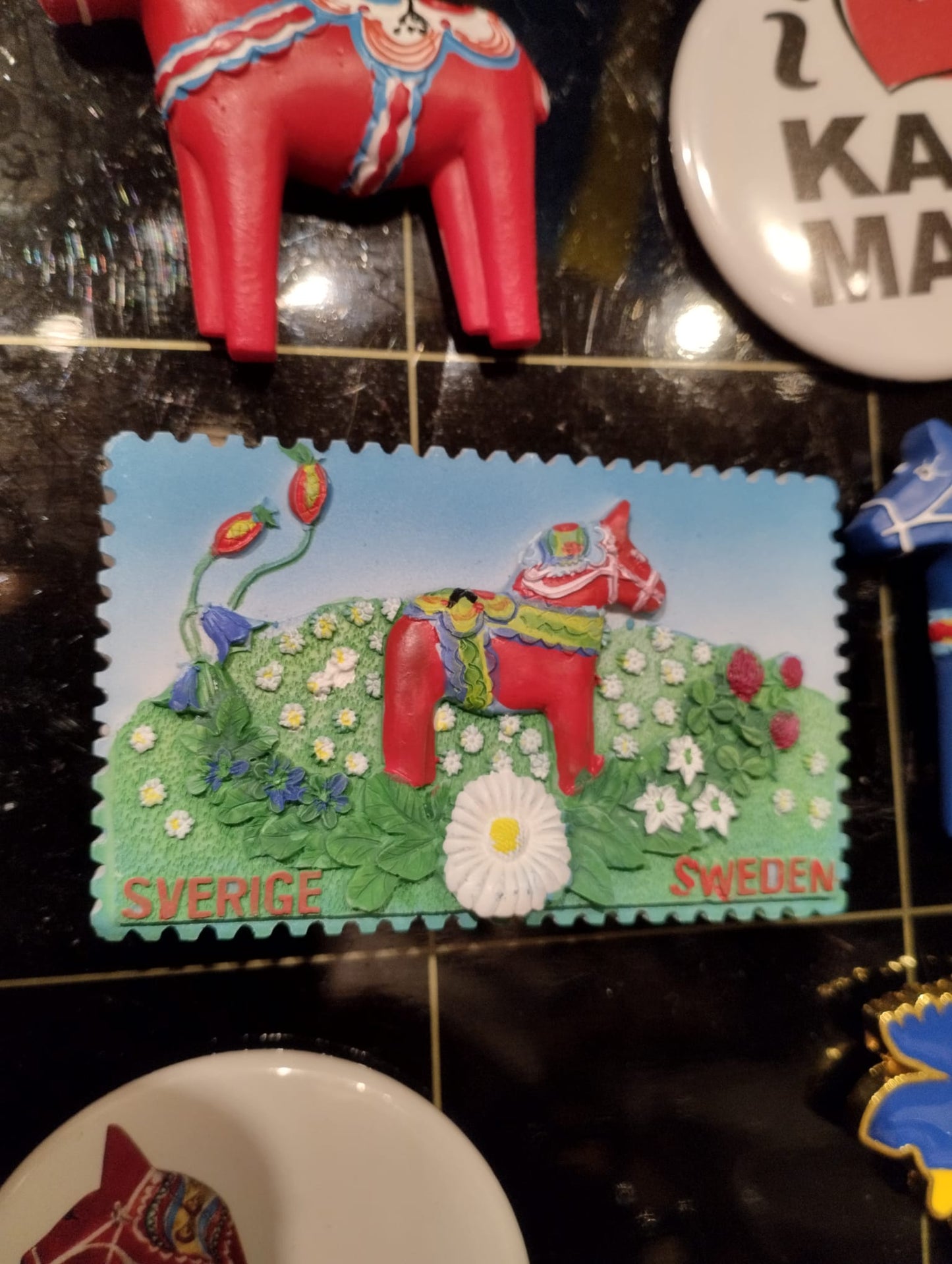 Magnet Dalahäst Frimärke - Souvenir