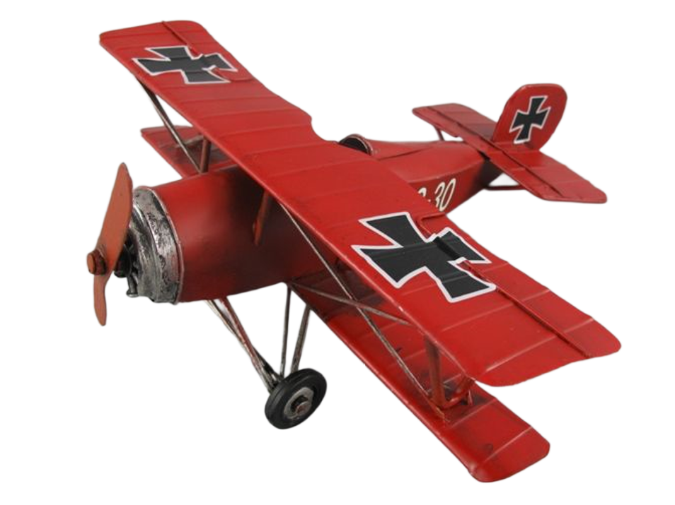 Flygplan Robert - 25 cm - Plåt - Röd