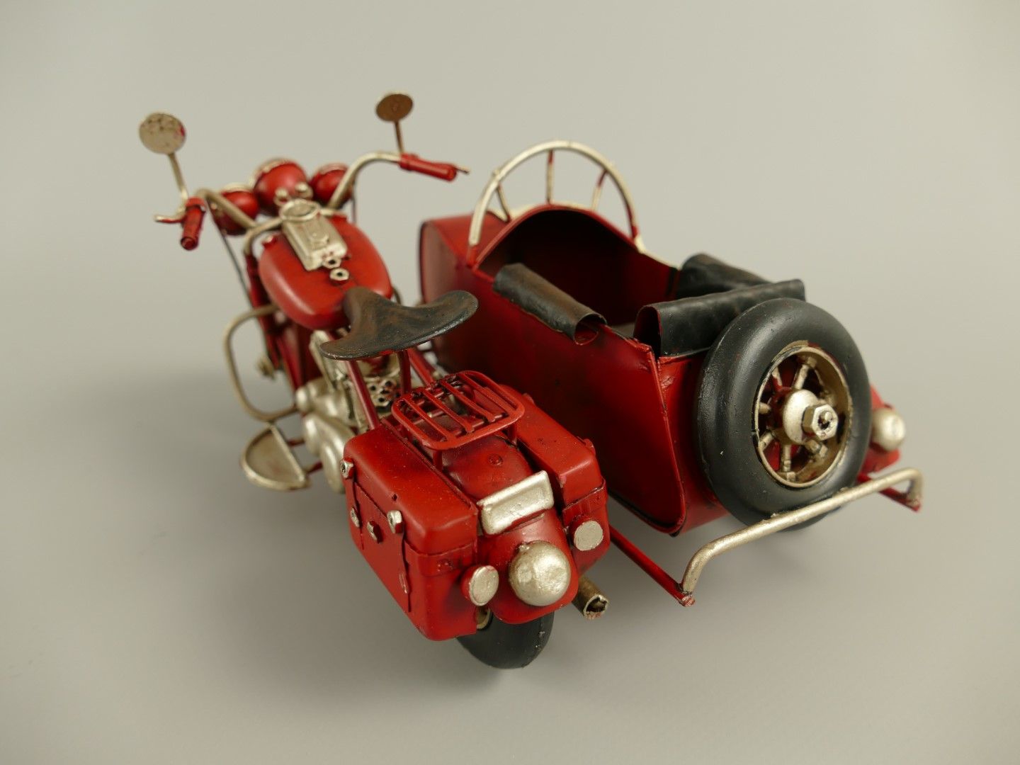 Motorcykel med sidovagn - Metall - Röd