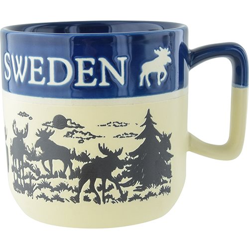 Blå Keramik Krus Sverige - Souvenir- Keramik
