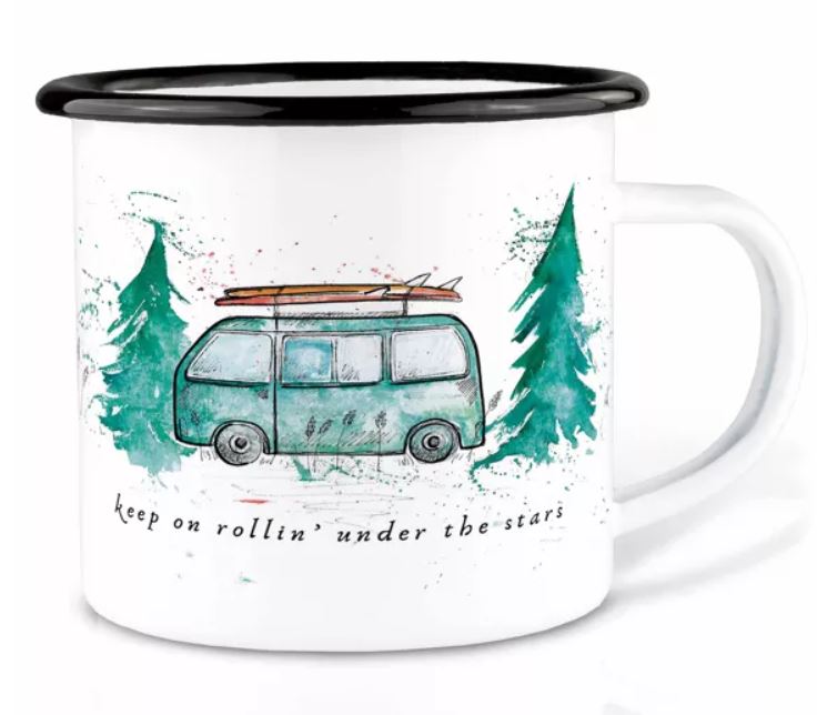 Emaljmugg - Design: LIGARTI - Motiv: Camping Buss