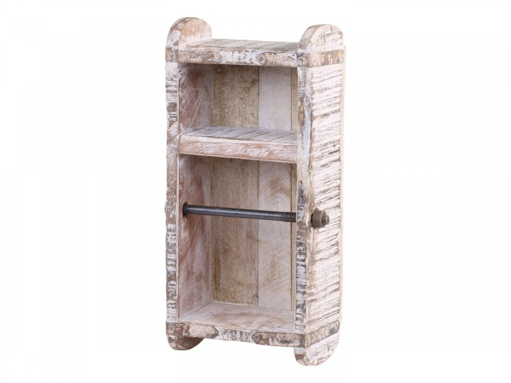 Toalettpappershållare Murstensform - Antik Vit - Shabby Chic