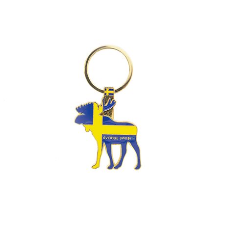 Nyckelring Älg med flagga