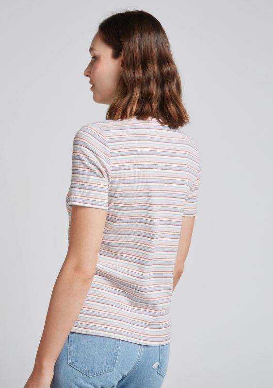 THEO - Pastellrandig T-shirt - Rosa