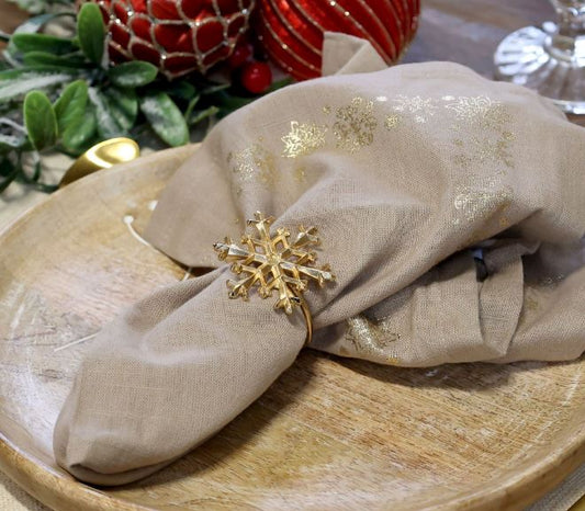 Servietring Snowflake - Messing