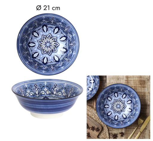 Skål - Saladsskål Jaipur - Blå - 21 cm