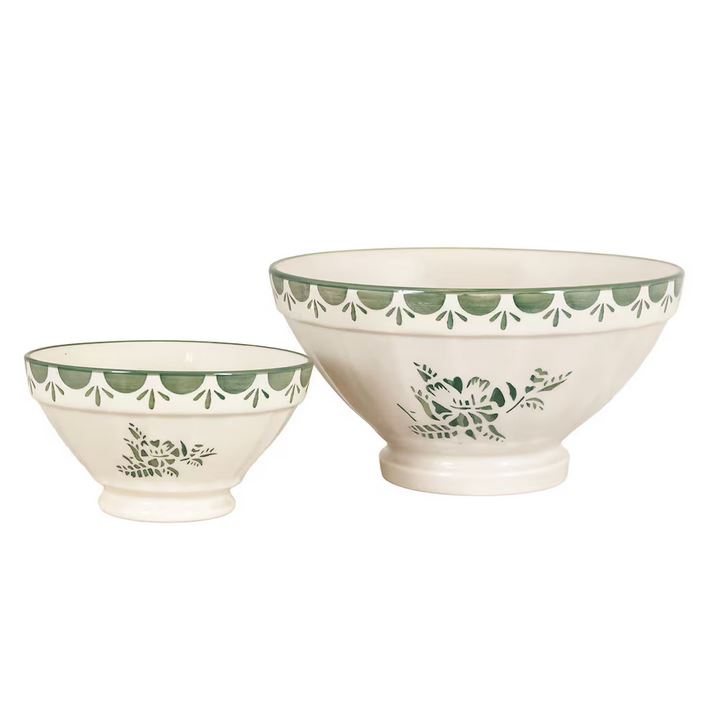 Skål Grön Blomma Stor - Ø 23 cm