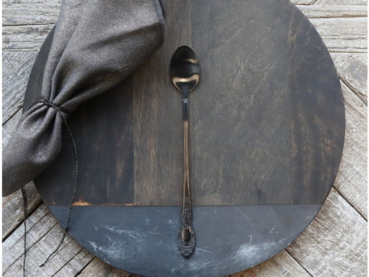 Lattesked med dekor - Antique Coal