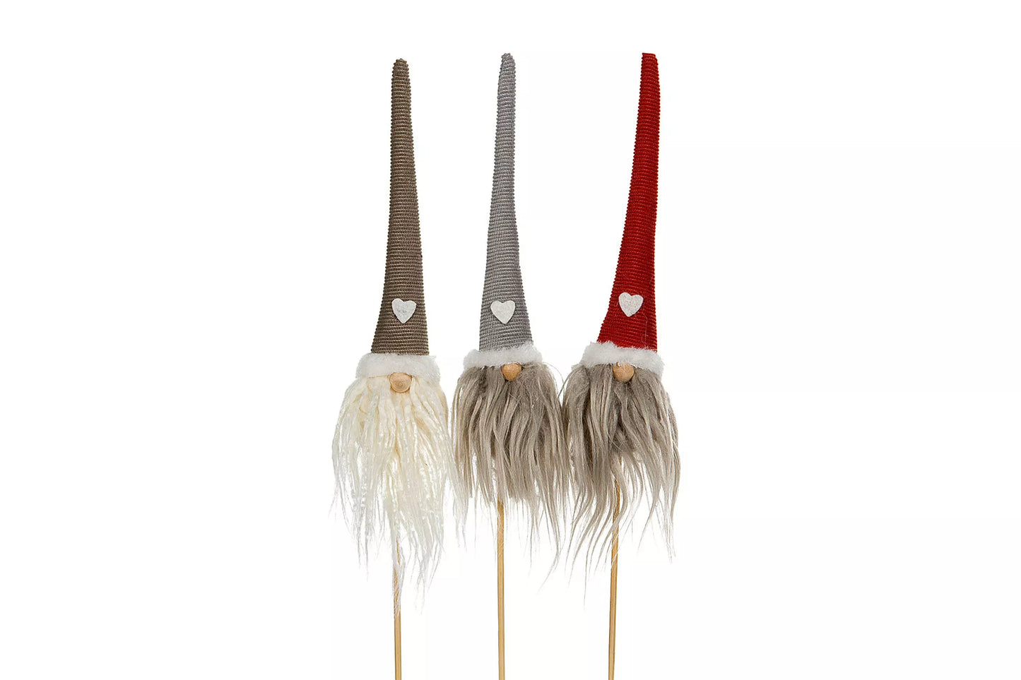 Tomte / Stick - Röd - Brun - Grå