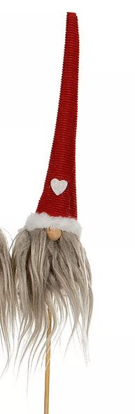 Tomte / Stick - Röd - Brun - Grå