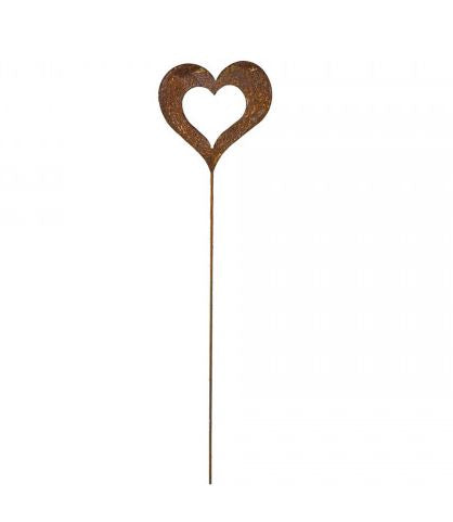 Havedekorationspind - Hjerte - Rusten - 62cm