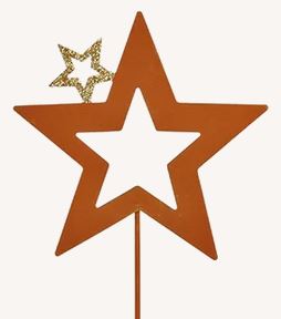 Havedekorationspind - Stjerne - Rusten - 73 cm