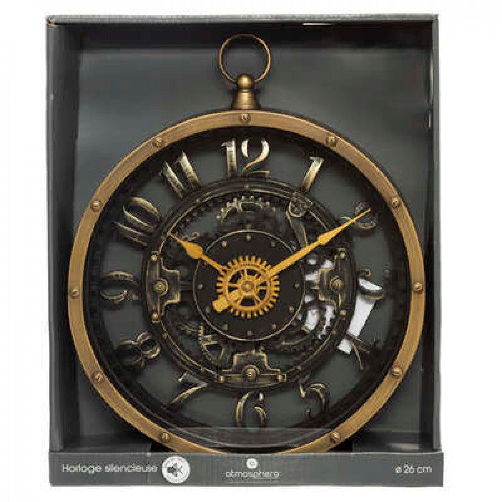 Väggklocka - Industristil - Diameter 26cm