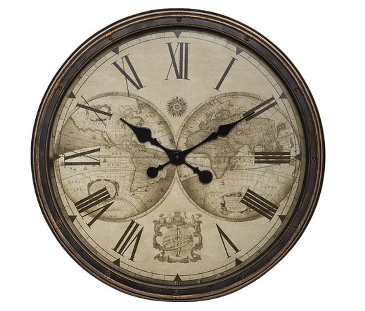 Väggklocka - Världskarta - Diameter 51cm
