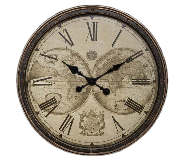 Väggklocka - Världskarta - Diameter 51cm