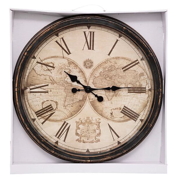 Väggklocka - Världskarta - Diameter 51cm