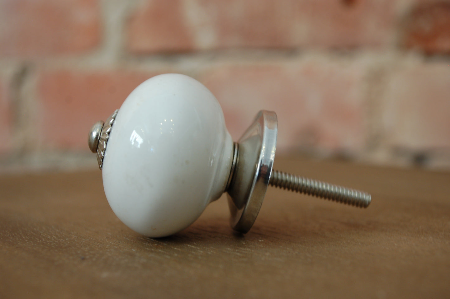 Dörrknopp / Porslinknopp Vit Rund