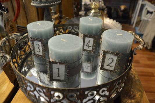 Adventssiffror 1 - 4 i Metall