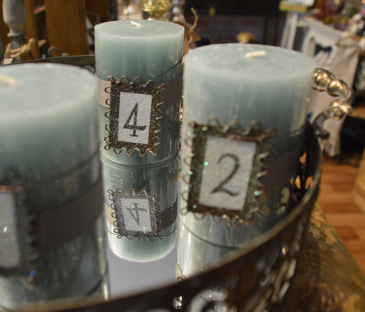 Adventssiffror 1 - 4 i Metall