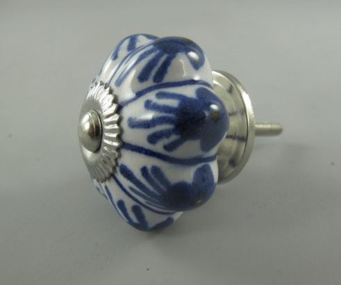 Dørhåndtag / Porcelænsknop "Blå" mønster 1
