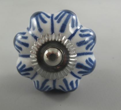 Dørhåndtag / Porcelænsknop "Blå" mønster 1