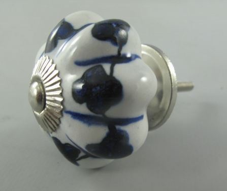 Dörrknopp / Porslinknopp "Blå" Mönster 3