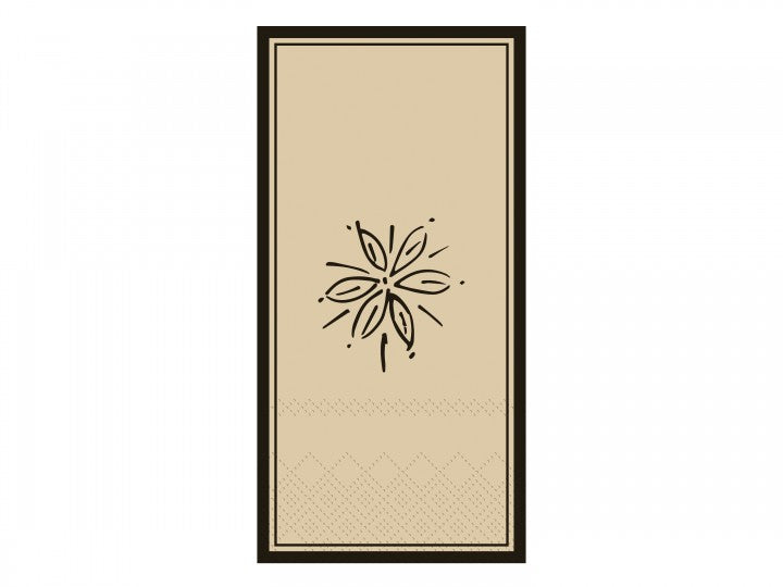 Serviet Gul/Blomst, 3-lags, 20x10cm