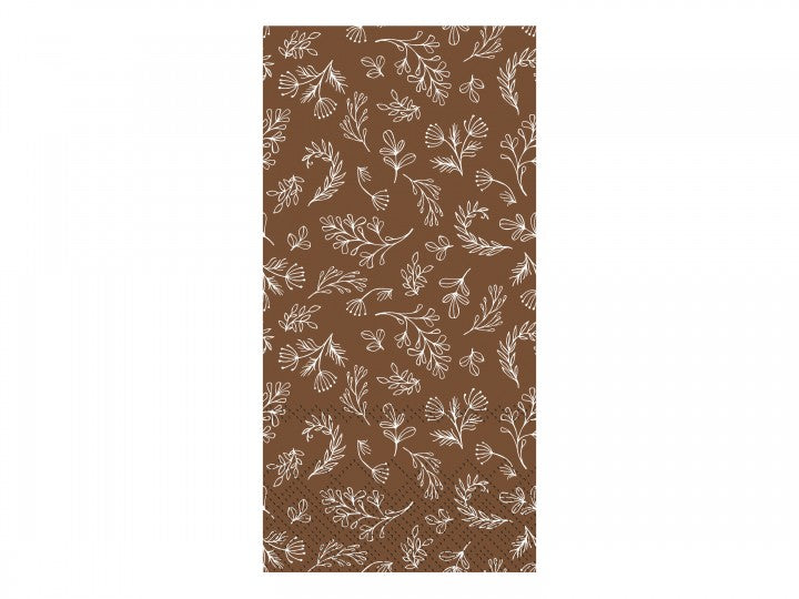 Servett Brun "Löv" 3-lags, 20x10cm