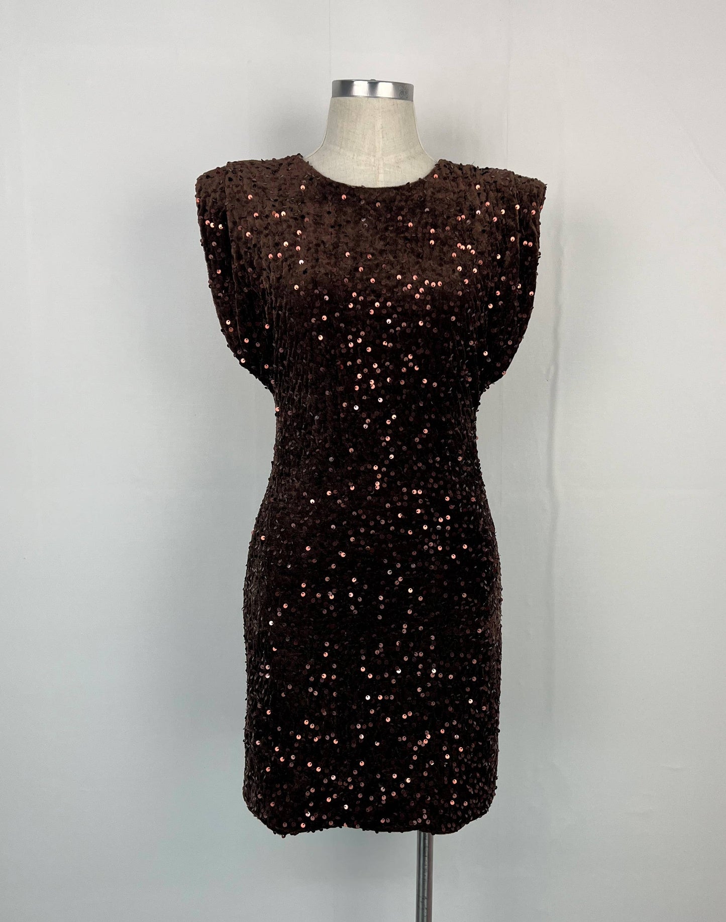 Paljettklänning i brun