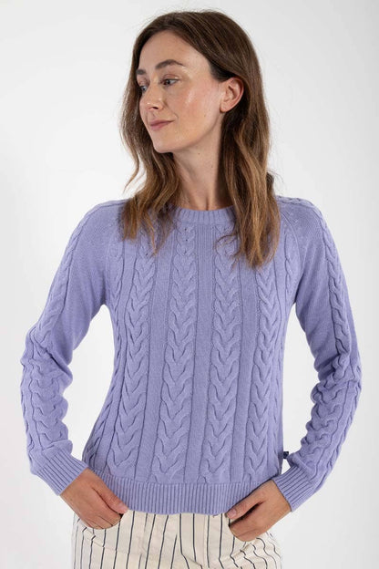 Danetwister Kabeltröja Lila - 100% bomull